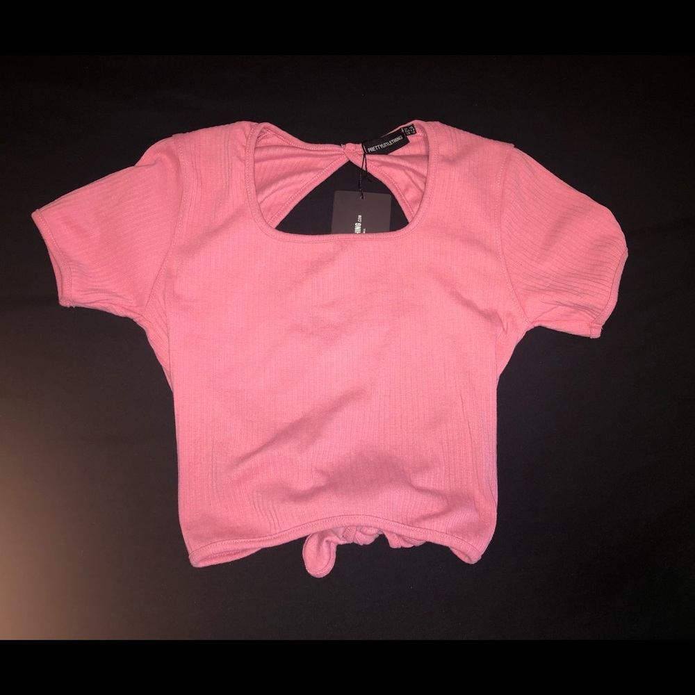 Dusty Pink Open Back Rib Crop Top